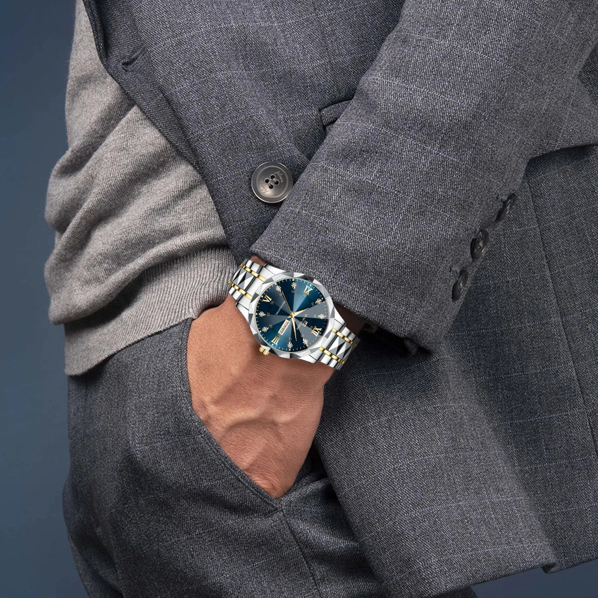 Men’s Luxury Diamond Quartz Watch